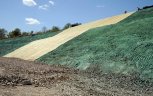 Large hill with soil stabilization
