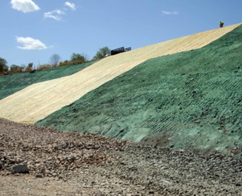 Large hill with soil stabilization