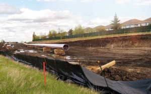 Pipeline construction with land control services